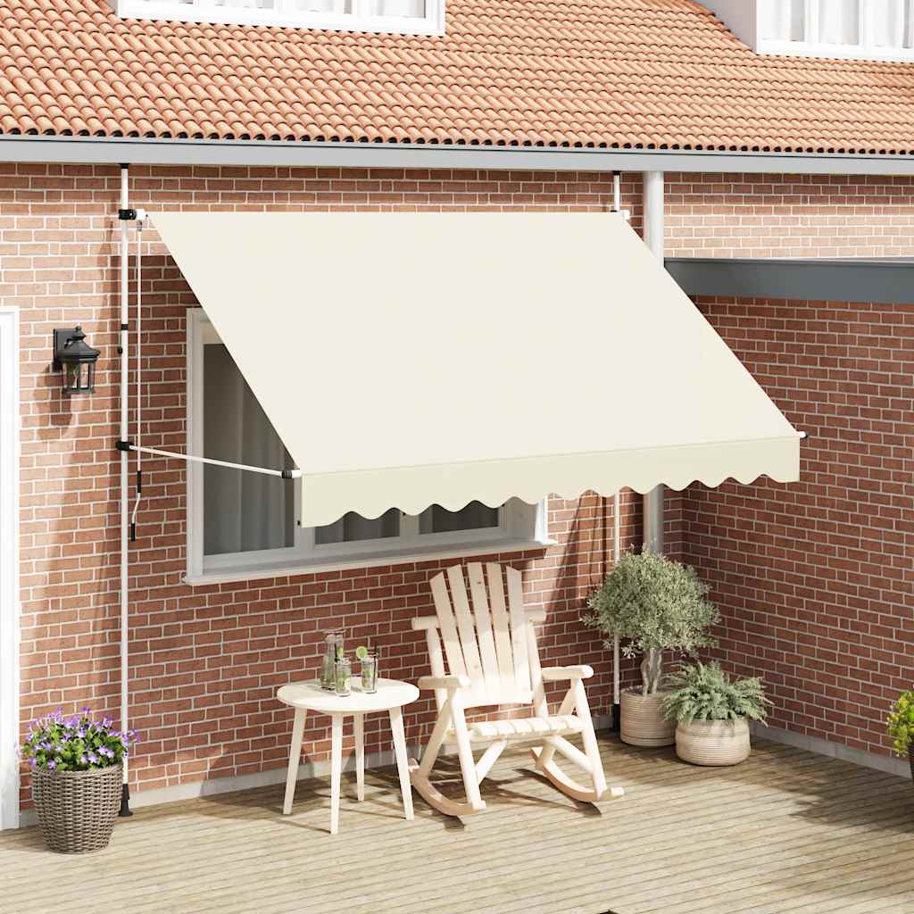 vidaXL Markiza zwijana ręcznie, 300 cm, kremowa