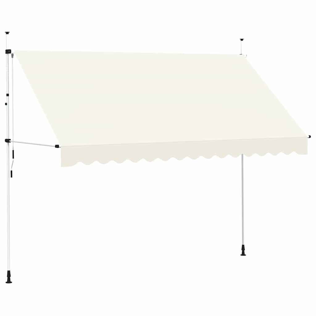 vidaXL Markiza zwijana ręcznie, 350 cm, kremowa