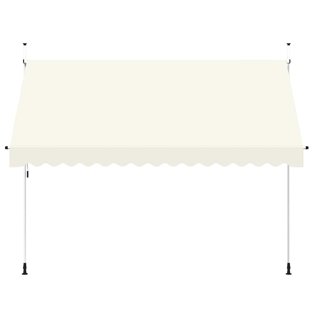 vidaXL Markiza zwijana ręcznie, 350 cm, kremowa