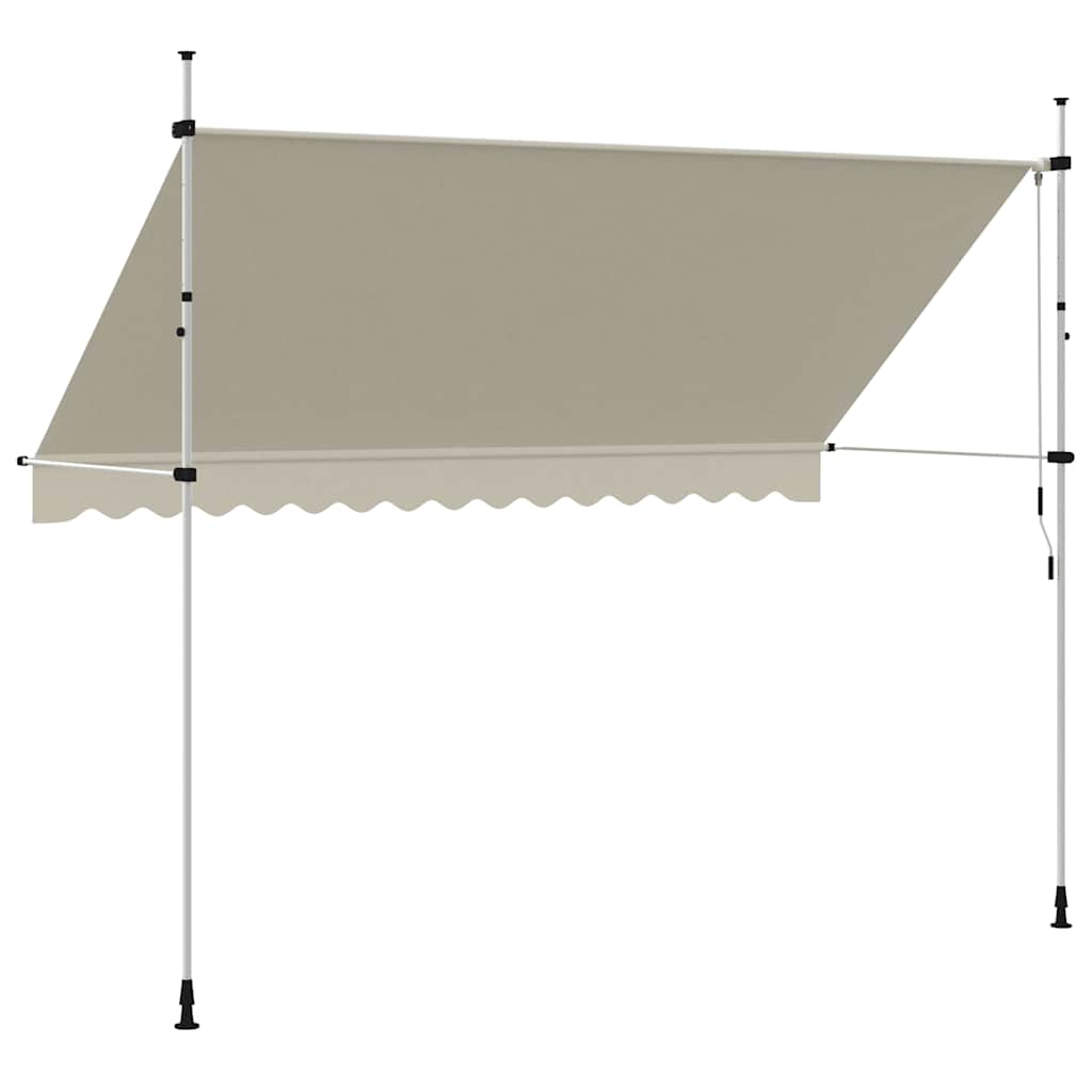 vidaXL Markiza zwijana ręcznie, 350 cm, kremowa