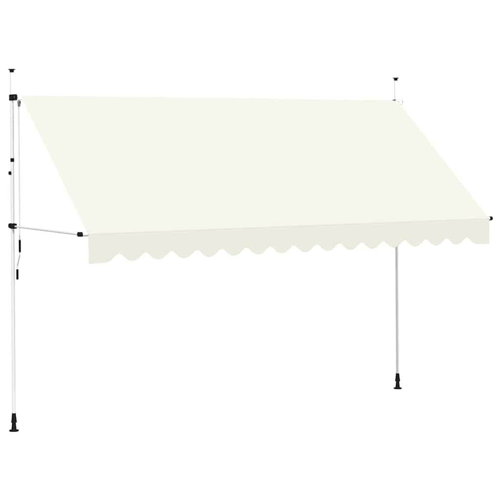 vidaXL Markiza zwijana ręcznie, 400 cm, kremowa