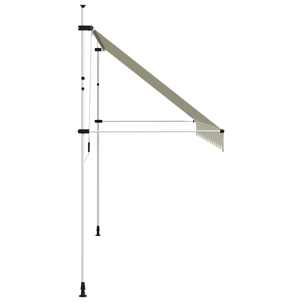 vidaXL Markiza zwijana ręcznie, 400 cm, kremowa