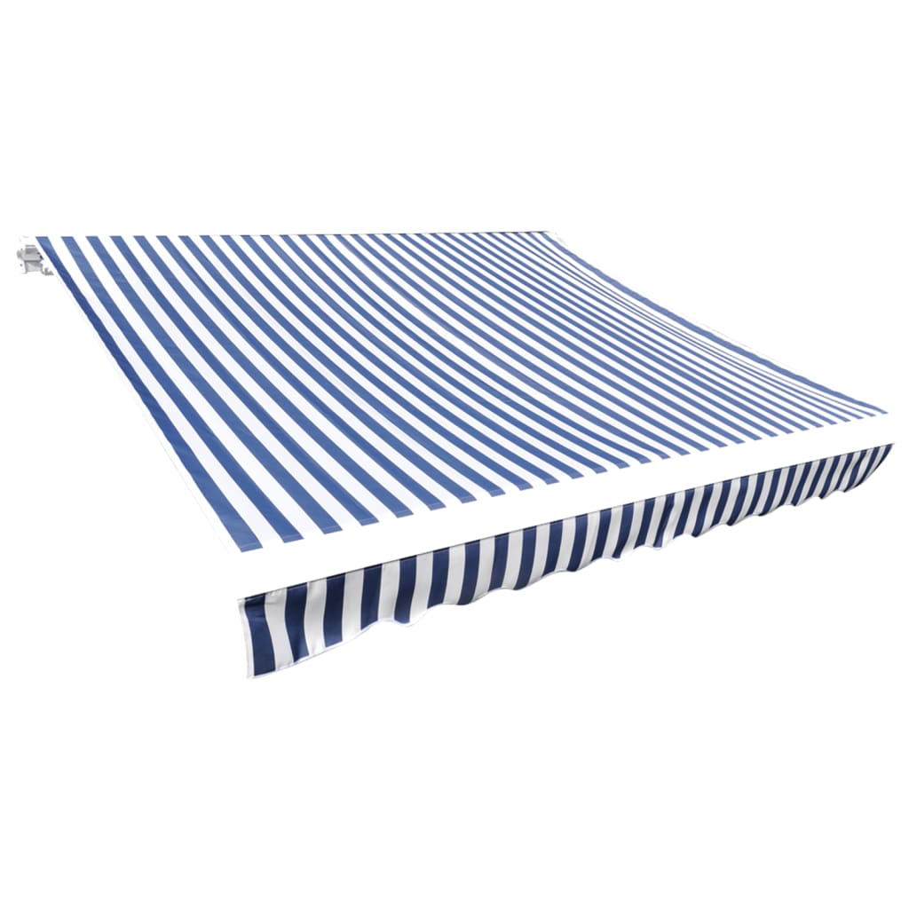 vidaXL Zapasowa tkanina na markizę, niebiesko-biała, 5x3 m, poliester