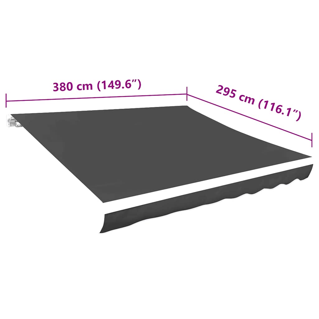 vidaXL Zapasowa tkanina na markizę, szara, 4x3 m, poliester