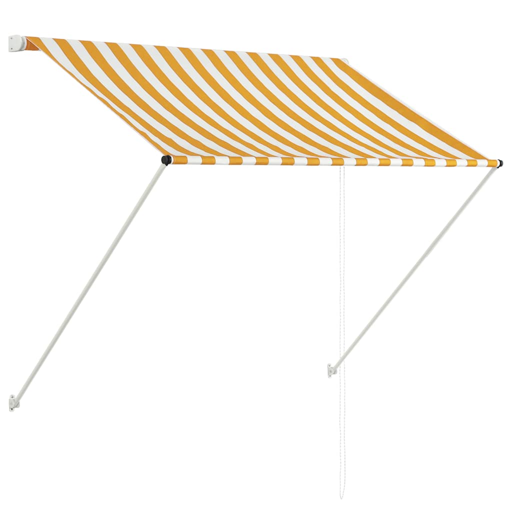vidaXL Markiza zwijana, 150 x 150 cm, żółto-biała