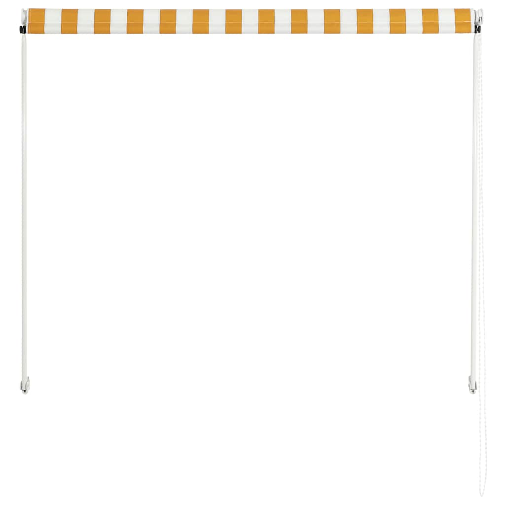 vidaXL Markiza zwijana, 150 x 150 cm, żółto-biała