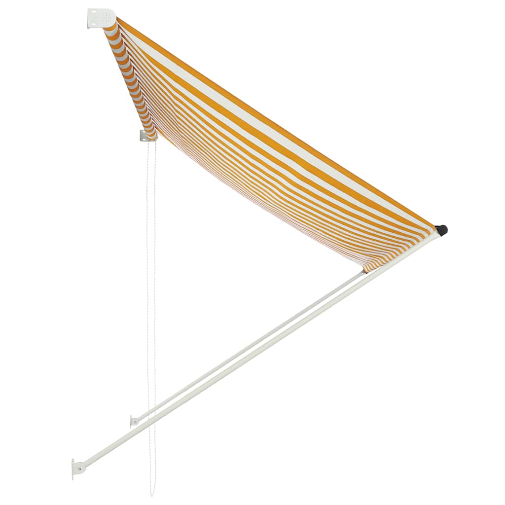 vidaXL Markiza zwijana, 200 x 150 cm, żółto-biała
