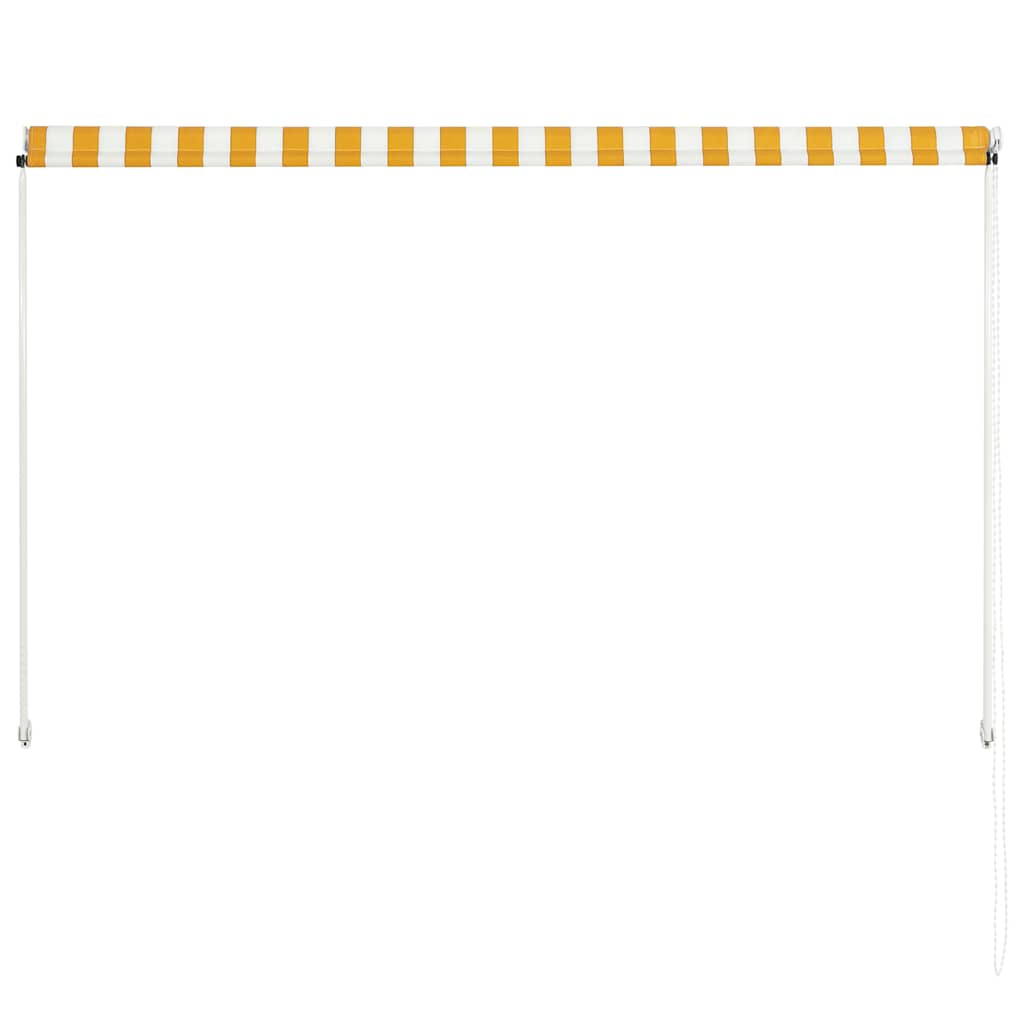 vidaXL Markiza zwijana, 200 x 150 cm, żółto-biała