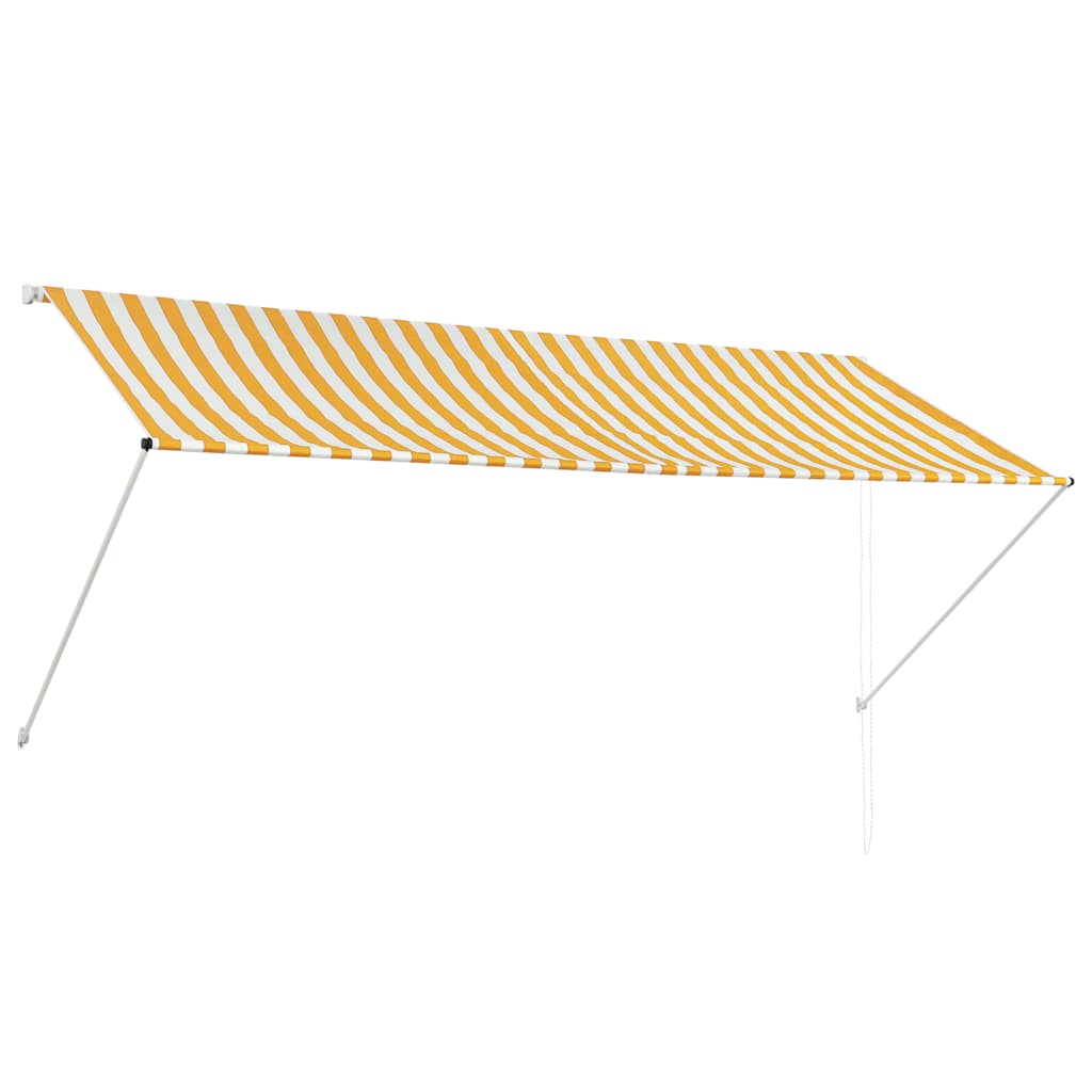 vidaXL Markiza zwijana, 300 x 150 cm, żółto-biała