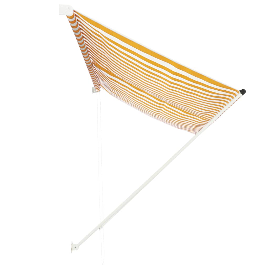 vidaXL Markiza zwijana, 300 x 150 cm, żółto-biała