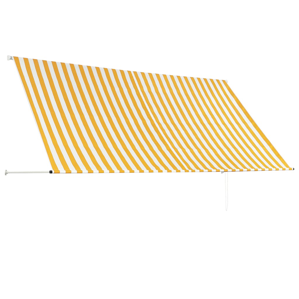 vidaXL Markiza zwijana, 300 x 150 cm, żółto-biała