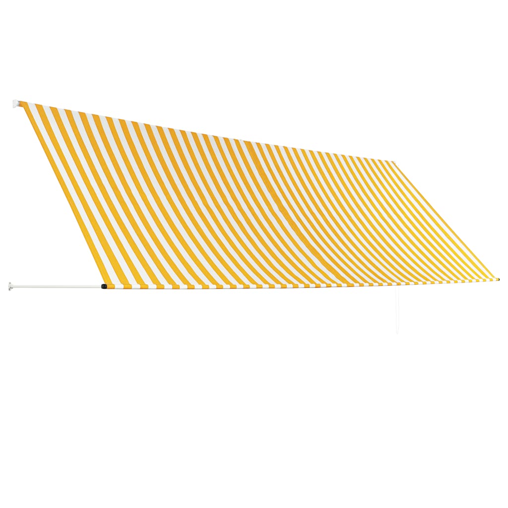 vidaXL Markiza zwijana, 400 x 150 cm, żółto-biała