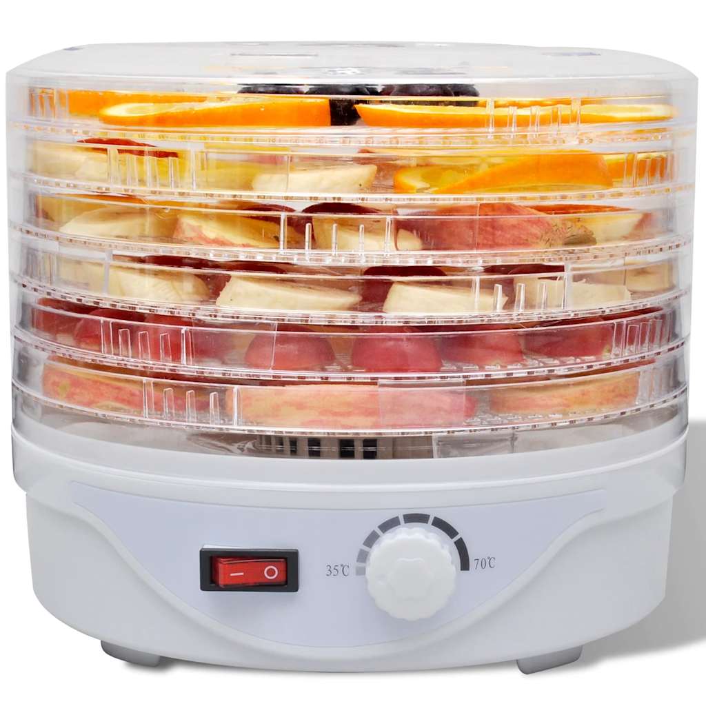 vidaXL Suszarka do żywności, okrągła, z 6 tacami, 250 W