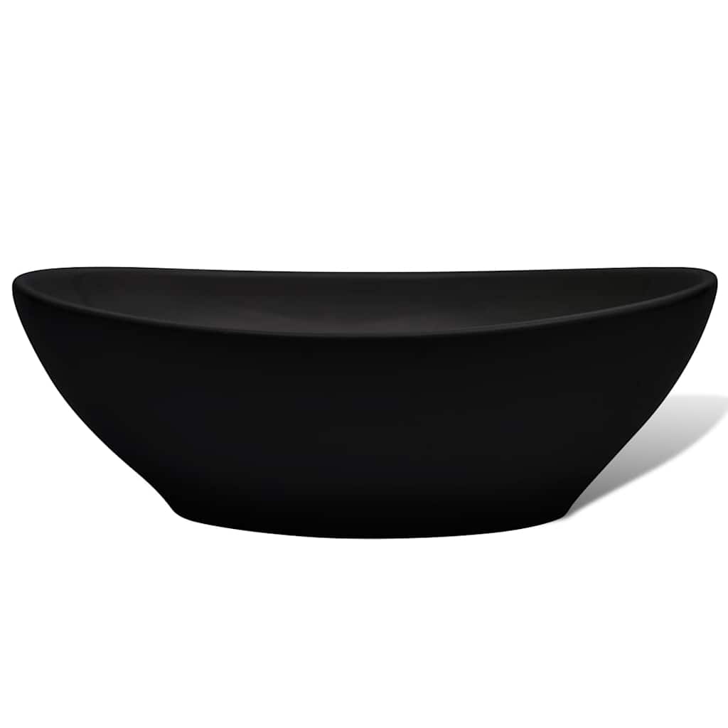vidaXL Umywalka ceramiczna, 40 x 33 cm, czarna
