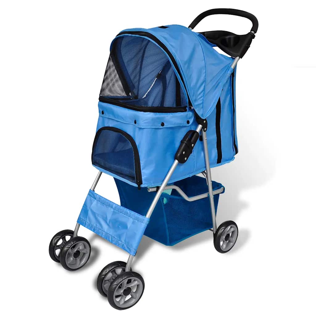 vidaXL Wózek dla psa, 15 kg, niebieski