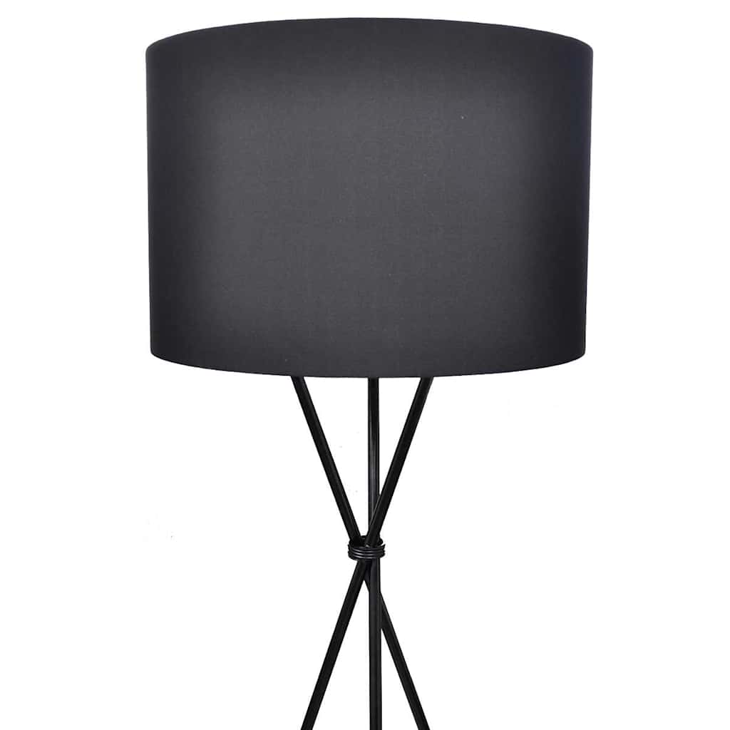 vidaXL Lampa podłogowa na trójnogu, czarna, 139 cm