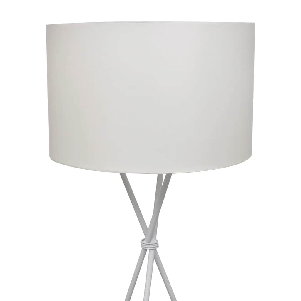 vidaXL Lampa podłogowa na trójnogu, biała, 139 cm