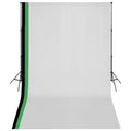 vidaXL Zestaw fotograficzny z 3 tłami z bawełny i ramą, 3x5 m