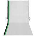 vidaXL Zestaw fotograficzny z 3 tłami z bawełny i stelażem, 3x6 m