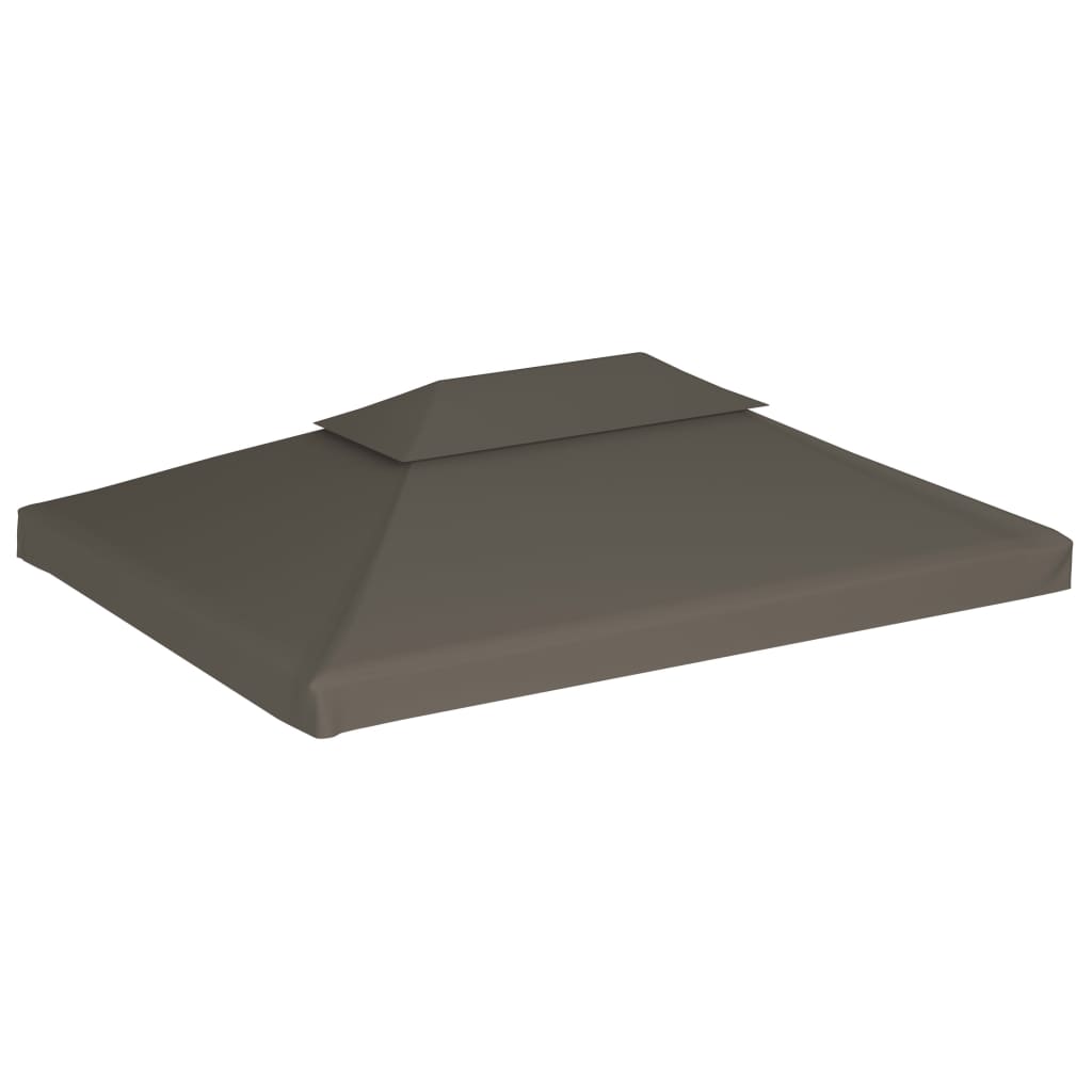 vidaXL Zadaszenie altany, 2-poziomowe, 310 g/m², 4 x 3 m, taupe