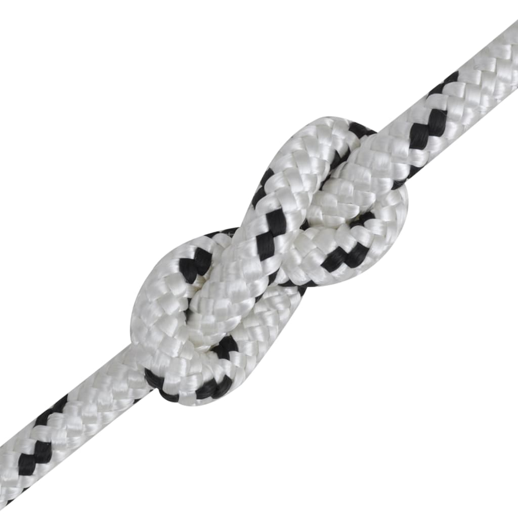 vidaXL Pleciona linka żeglarska z poliestru, 10 mm, 250 m, biała