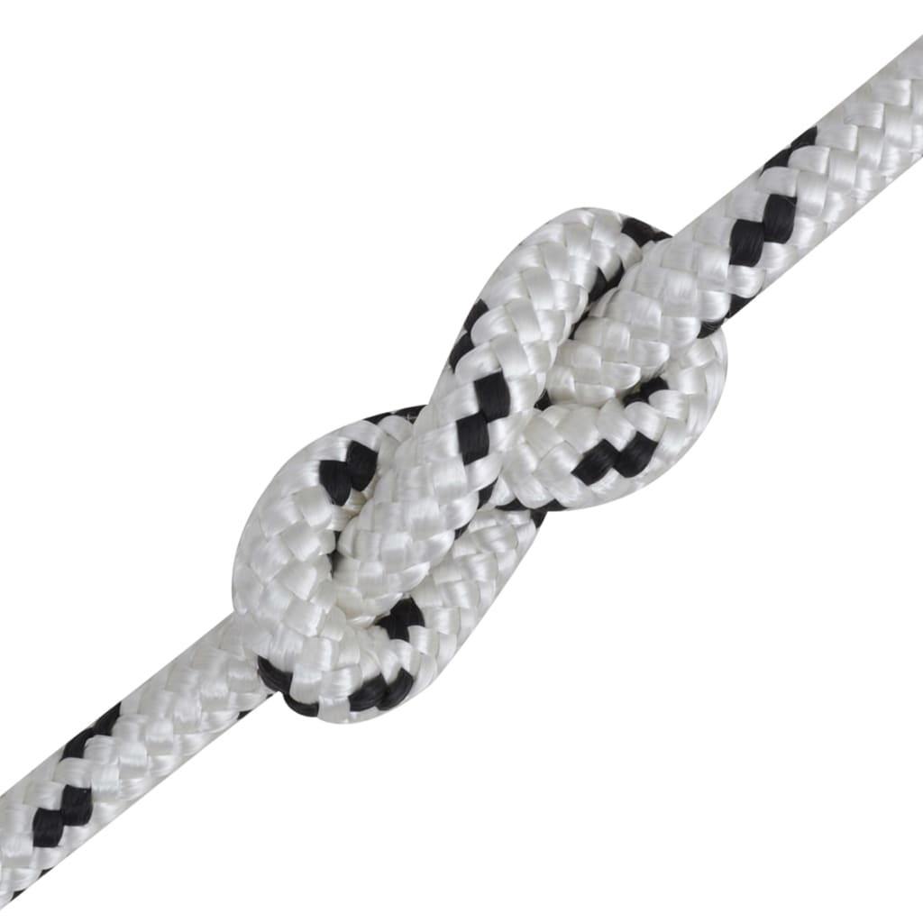vidaXL Pleciona linka żeglarska z poliestru, 12 mm, 250 m, biała