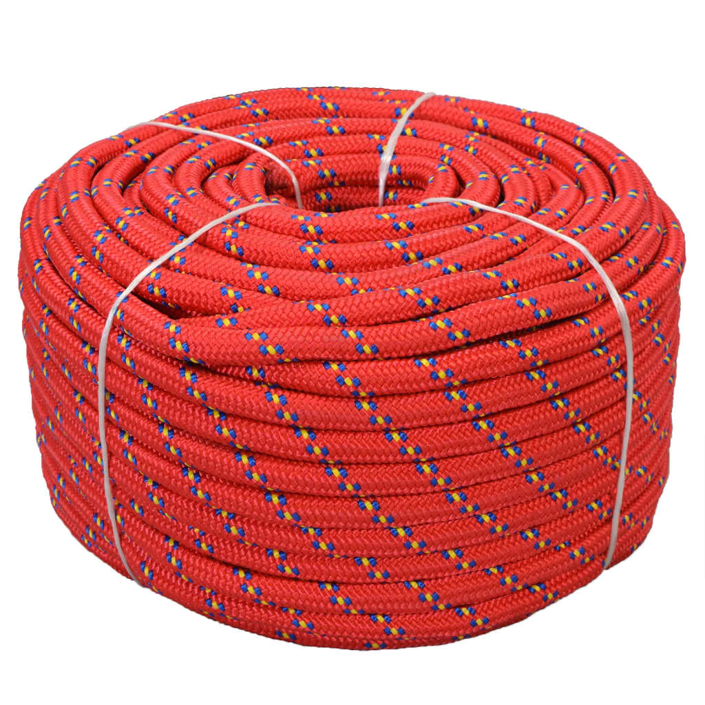 vidaXL Linka żeglarska z polipropylenu, 18 mm, 50 m, czerwona