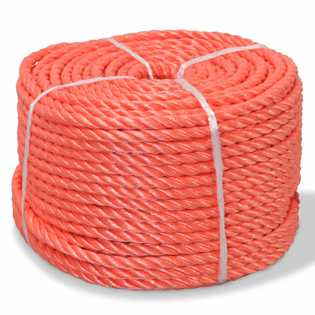 vidaXL Skręcana linka z polipropylenu, 16 mm, 100 m, pomarańczowa