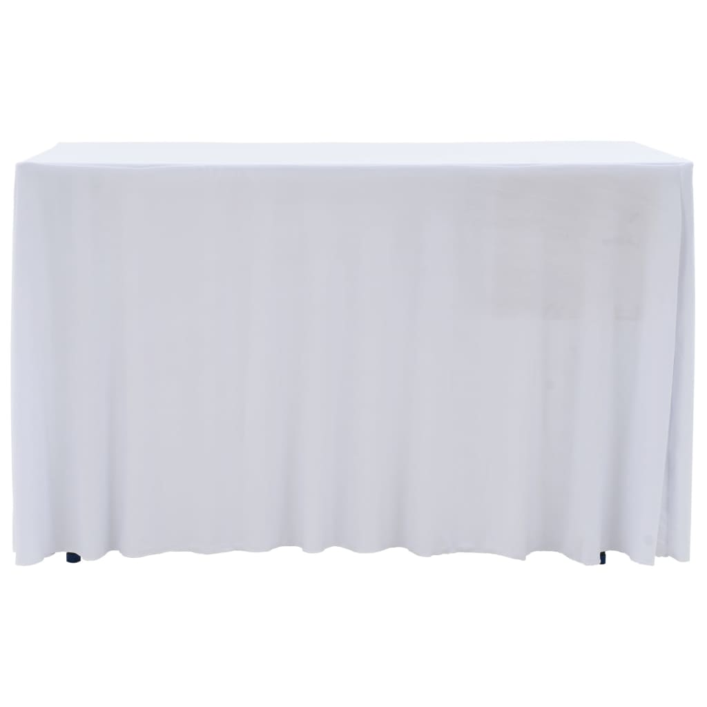 vidaXL Elastyczne obrusy z falbaną, 2 szt., 120 x 60,5 x 74 cm, białe