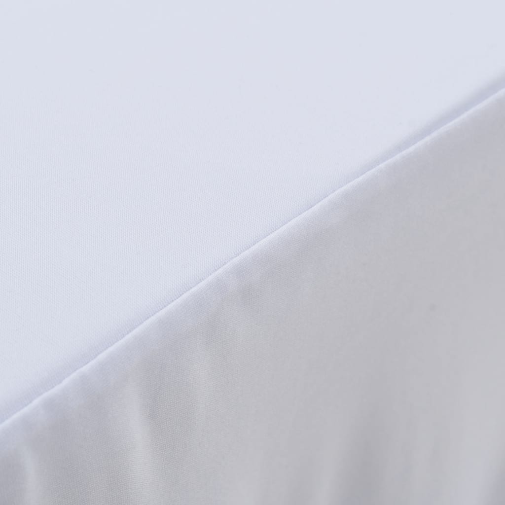 vidaXL Elastyczne obrusy z falbaną, 2 szt., 120 x 60,5 x 74 cm, białe
