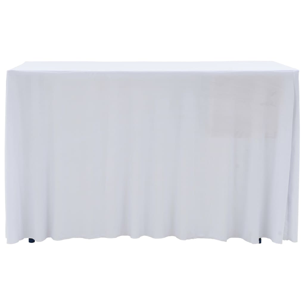 vidaXL Elastyczne obrusy z falbaną, 2 szt., 183 x 76 x 74 cm, białe