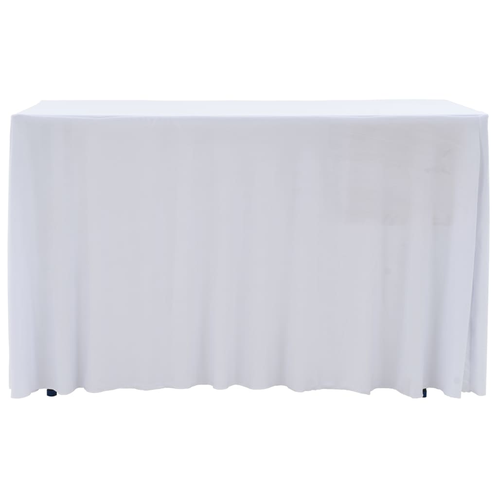 vidaXL Elastyczne obrusy z falbaną, 2 szt., 243 x 76 x 74 cm, białe