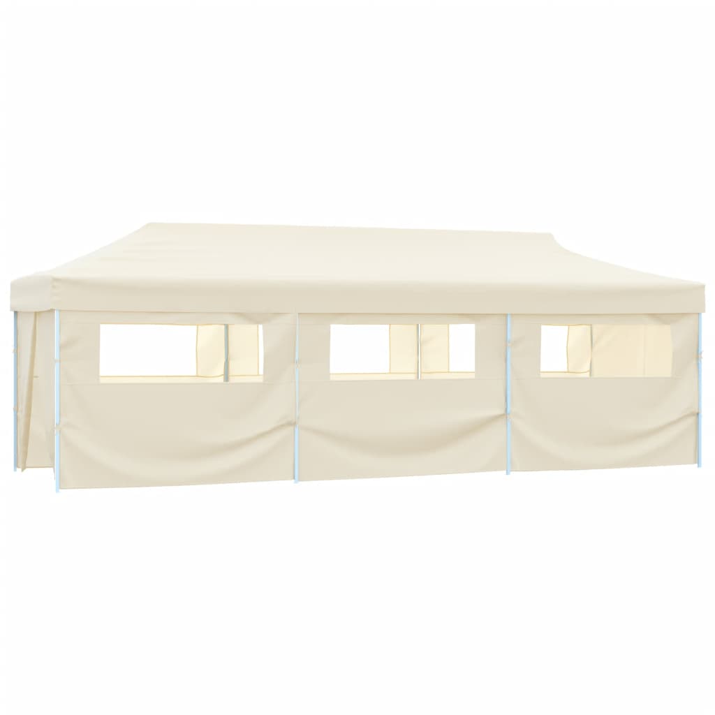 vidaXL Składany namiot z 8 ścianami bocznymi, 870x291x315 cm, kremowy