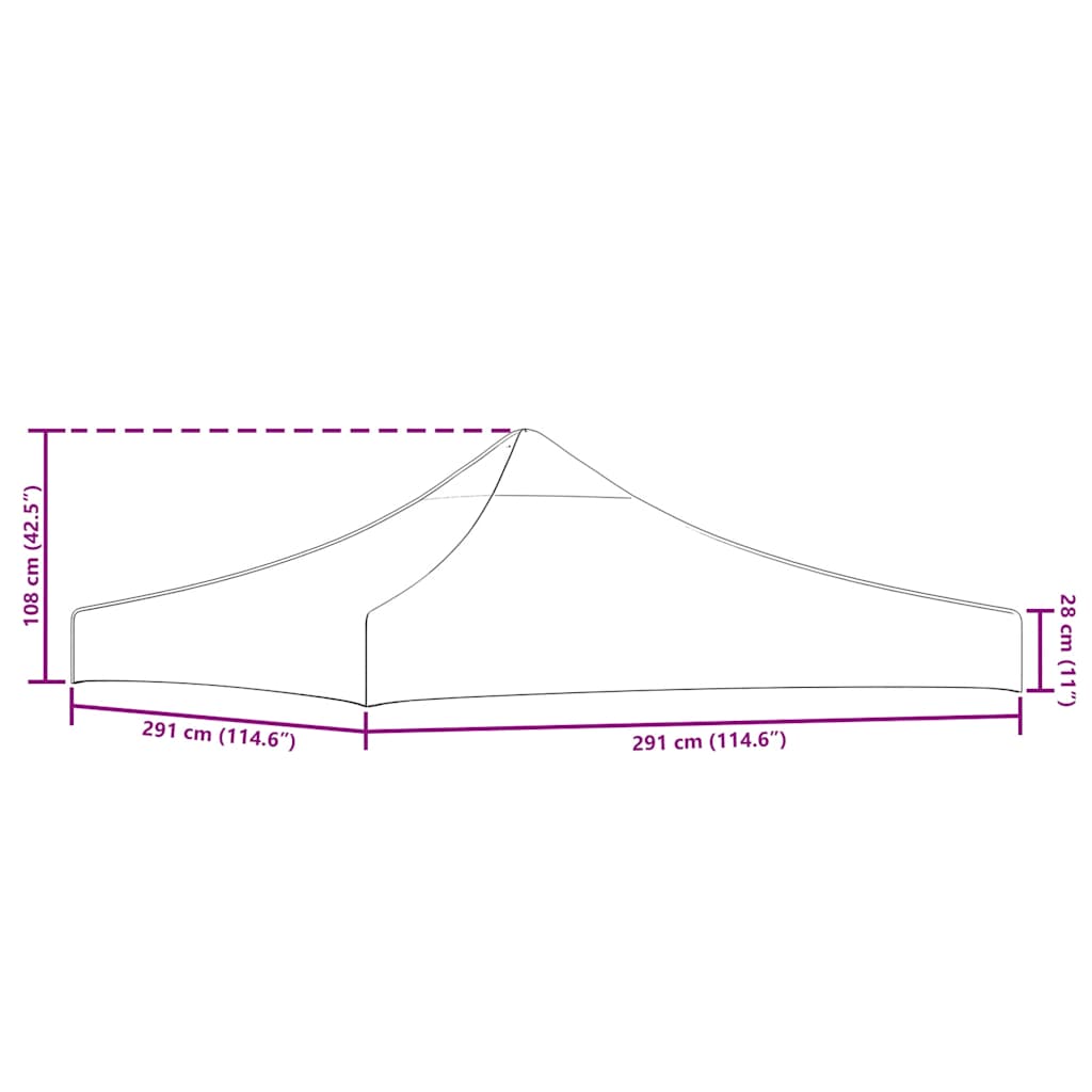 vidaXL Dach namiotu imprezowego, 3 x 3 m, kremowy