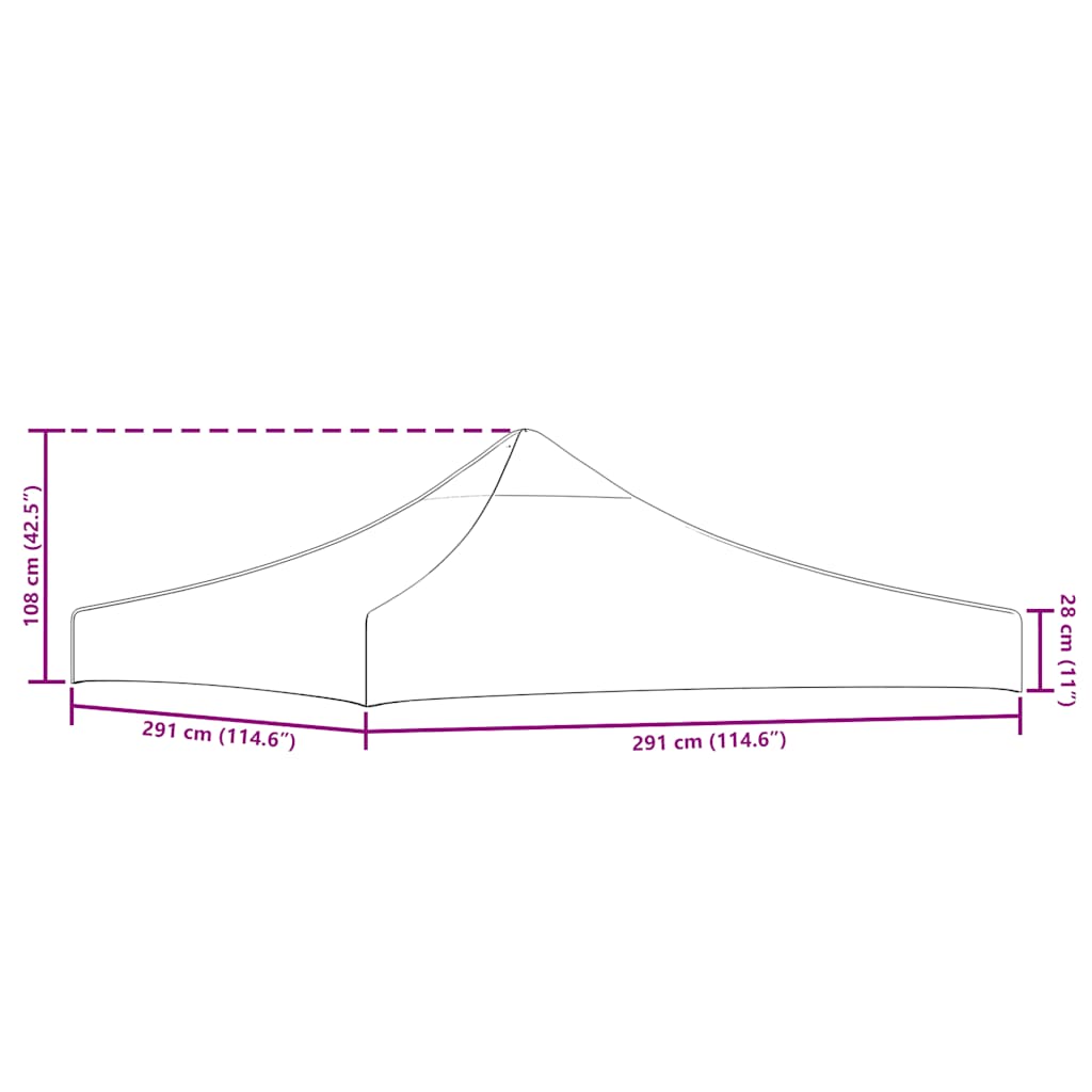 vidaXL Dach namiotu imprezowego, 3 x 3 m, niebieski