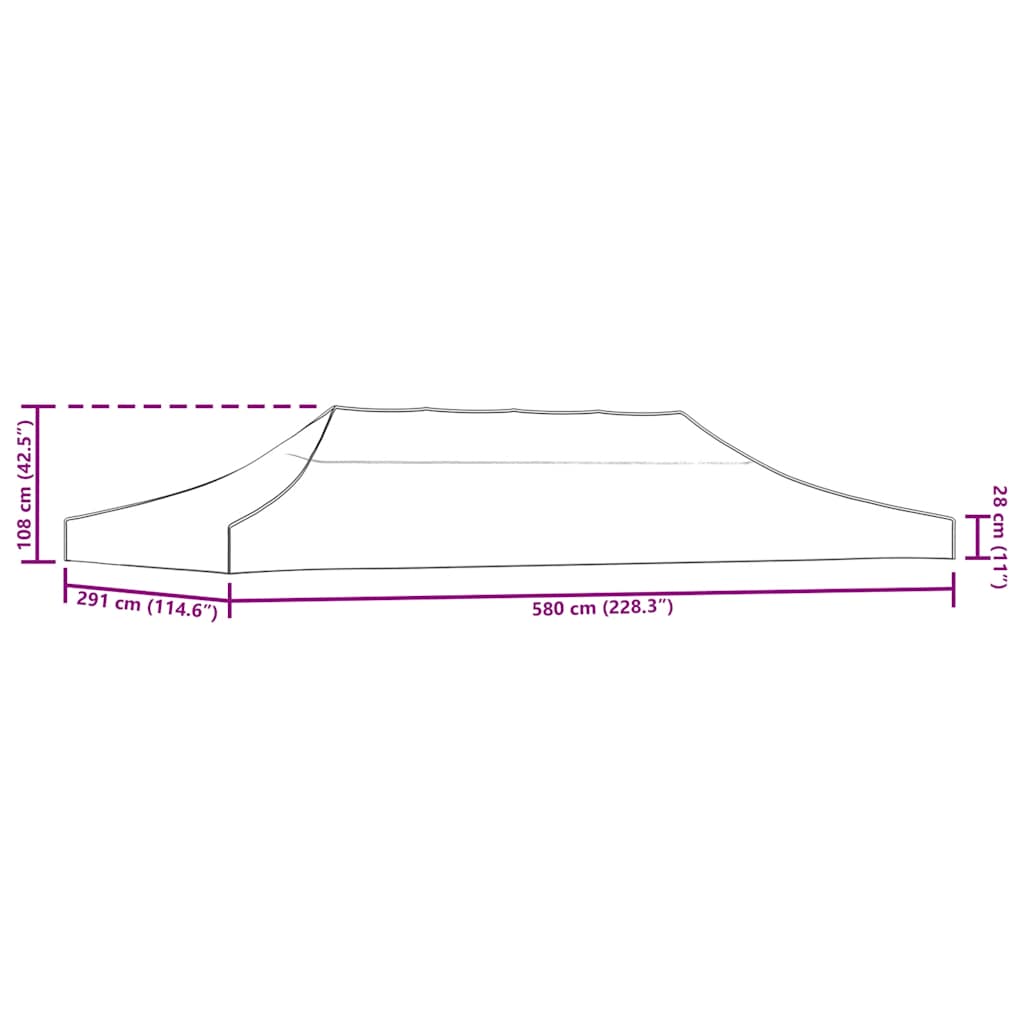vidaXL Dach namiotu imprezowego, 3 x 6 m, kremowy