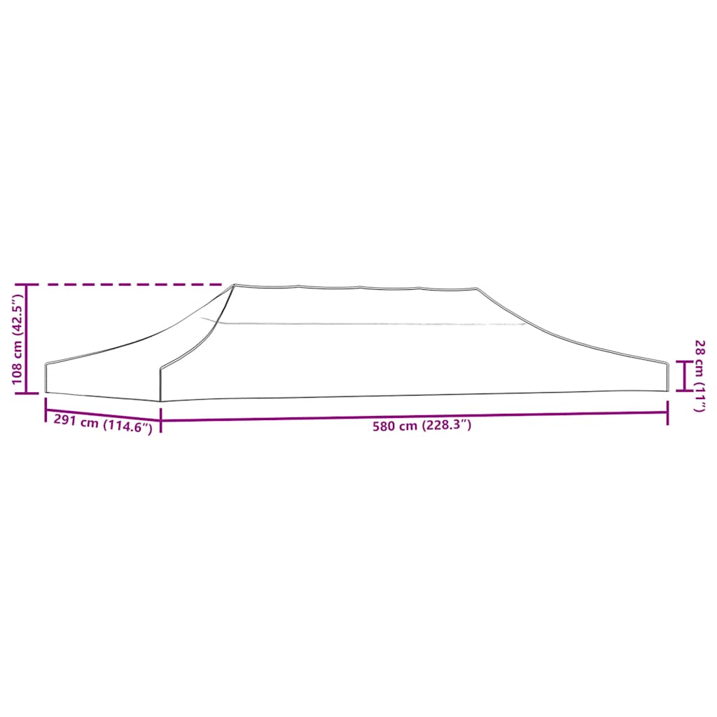 vidaXL Dach namiotu imprezowego, 3 x 6 m, antracytowy