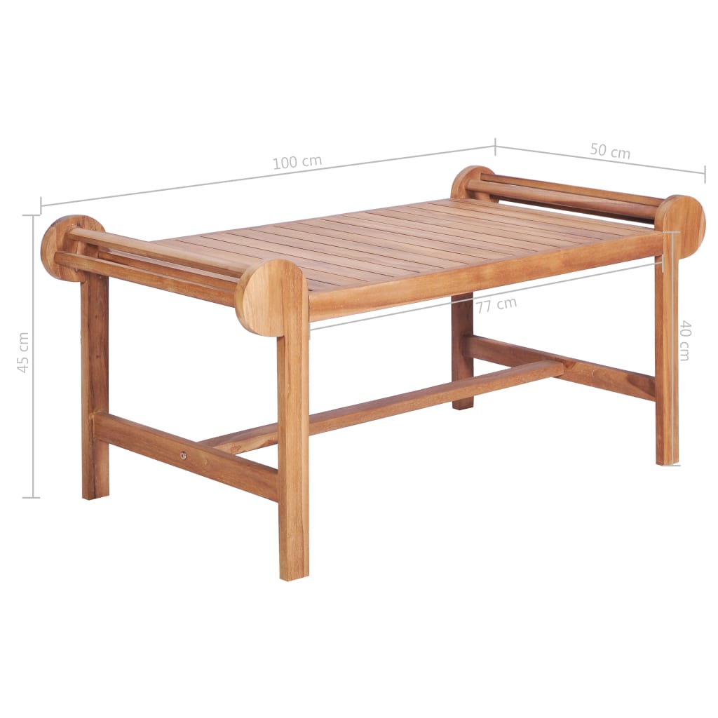 vidaXL Stolik kawowy, 100x50x45 cm, lite drewno tekowe