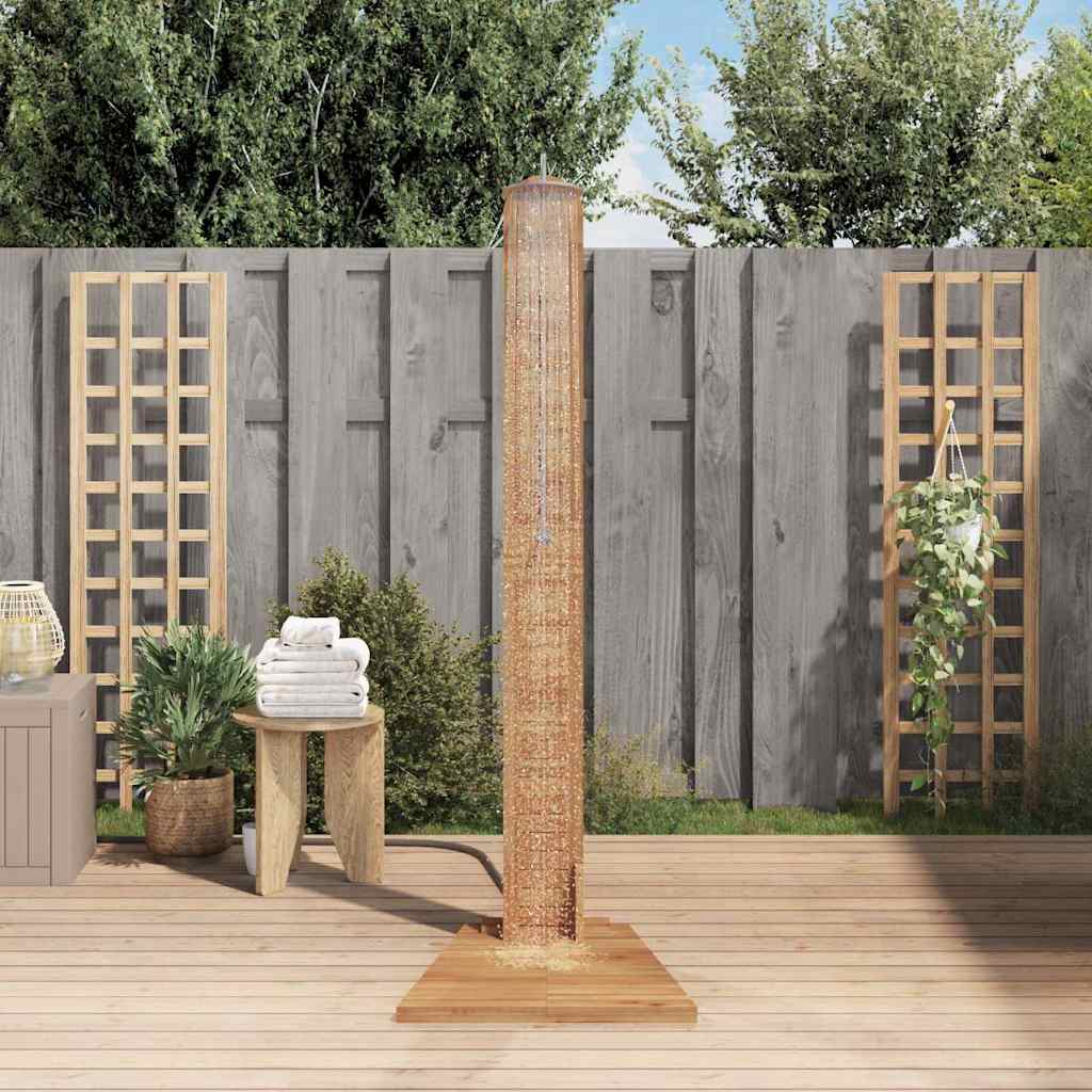 vidaXL Prysznic ogrodowy z litego drewna tekowego, 70 x 75 x 204 cm