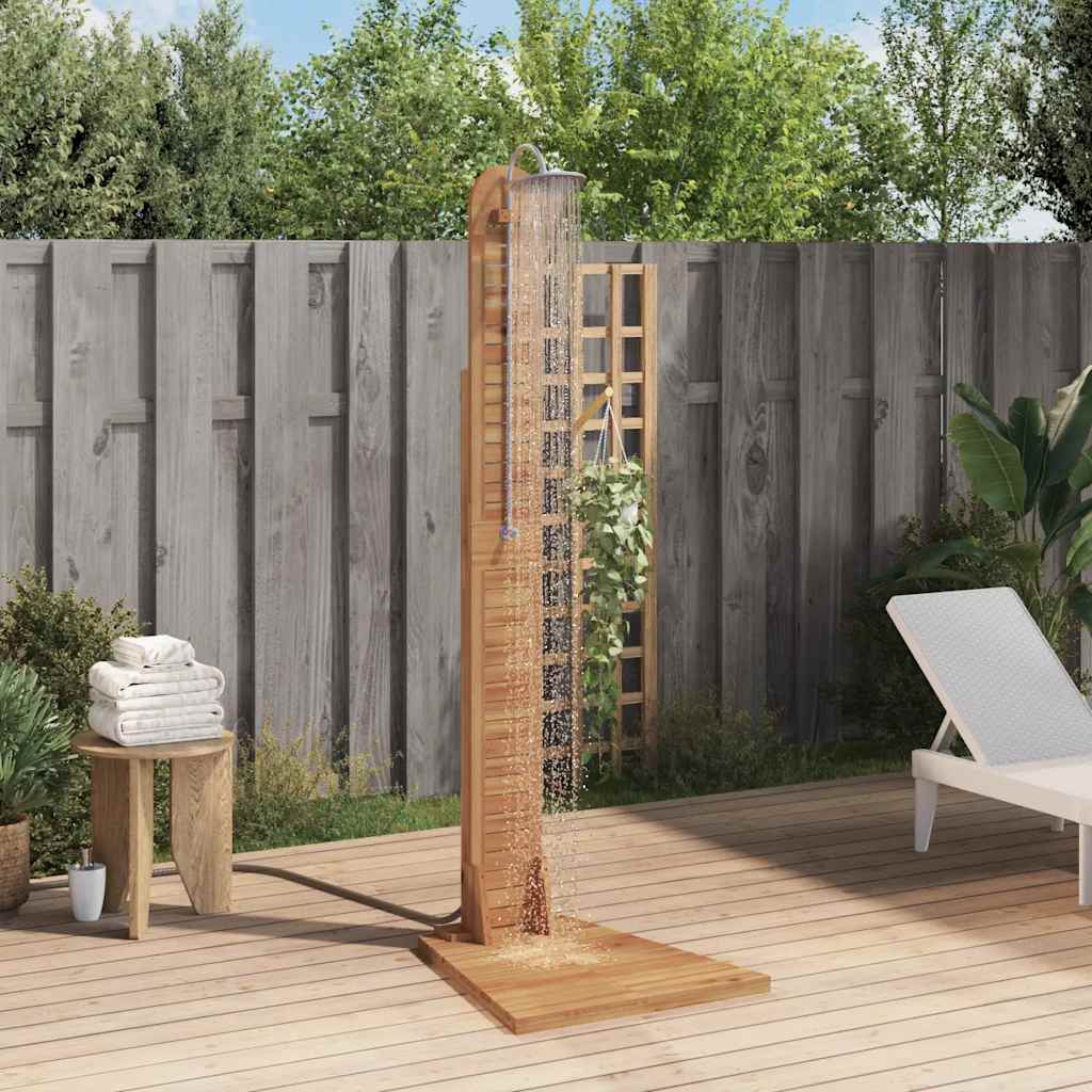 vidaXL Prysznic ogrodowy z litego drewna tekowego, 70 x 75 x 204 cm