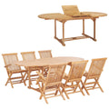 vidaXL 7-cz. zestaw mebli do ogrodu, 150-200x100x75 cm, drewno tekowe