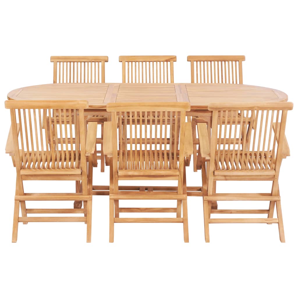 vidaXL 7-cz. zestaw mebli do ogrodu, 150-200x100x75 cm, drewno tekowe