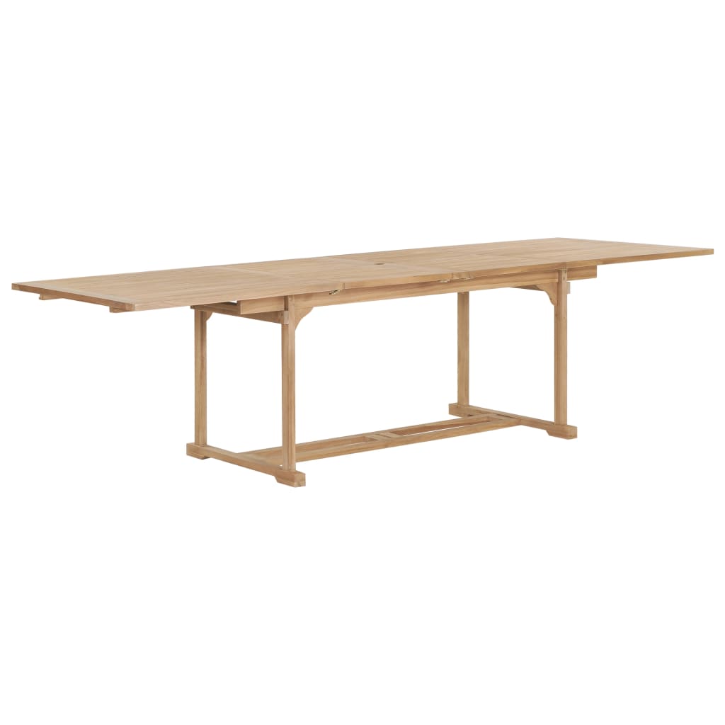 vidaXL Rozkładany stół ogrodowy, 180-280x100x75 cm, lite drewno tekowe