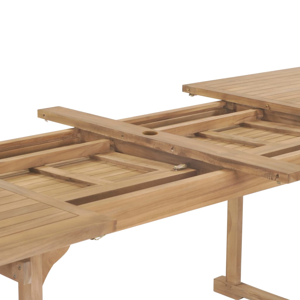 vidaXL 9-cz. zestaw mebli do ogrodu, 180-280x100x75 cm, drewno tekowe