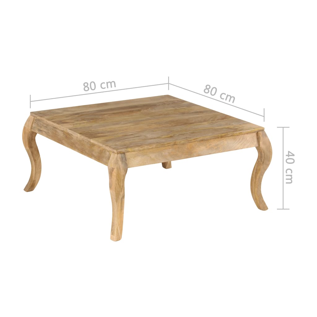 vidaXL Stolik kawowy z litego drewna mango, 80x80x40 cm