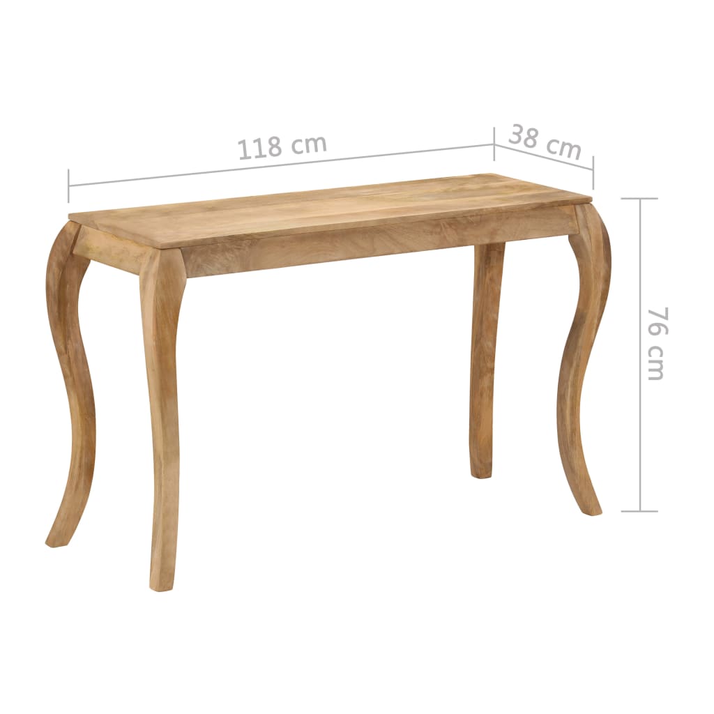 vidaXL Stolik konsola z litego drewna mango, 118 x 38 x 76 cm