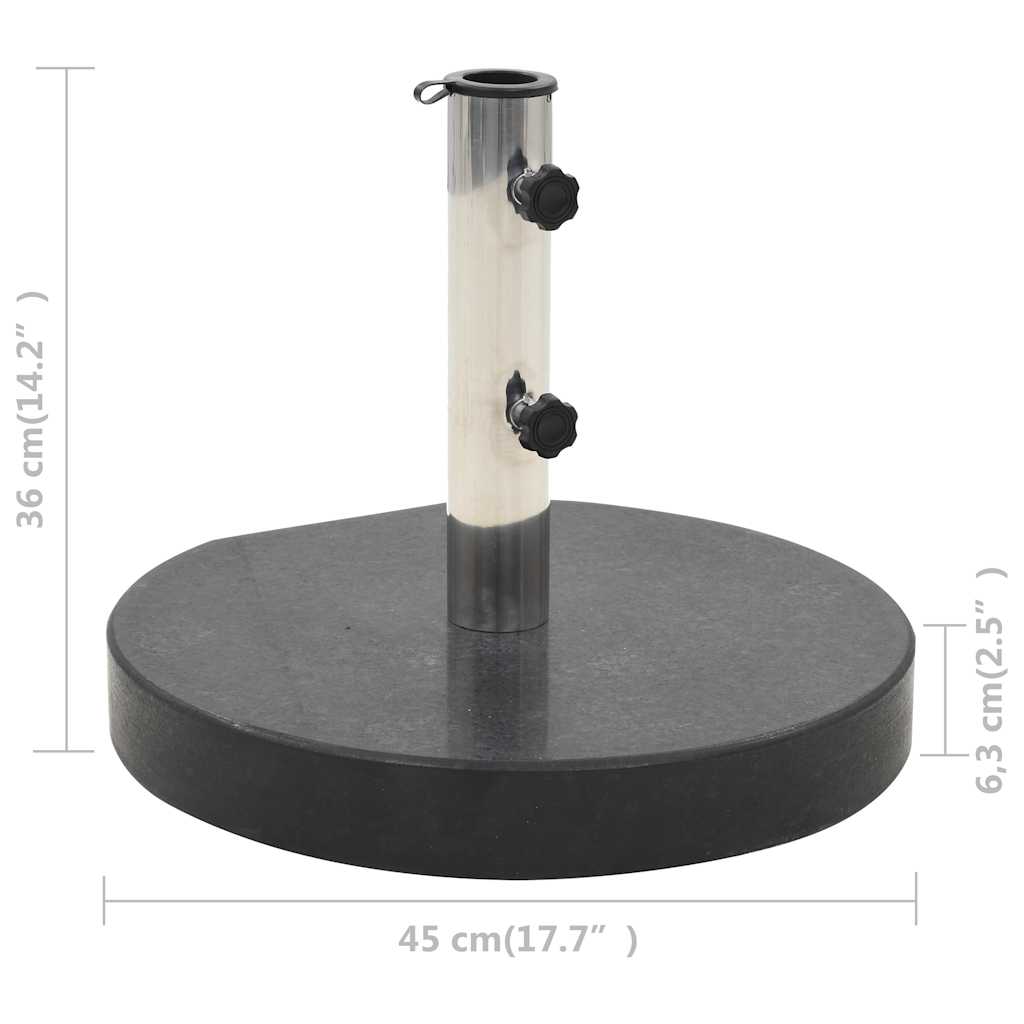 vidaXL Okrągła podstawa pod parasol, granitowa, 28,5 kg, czarna