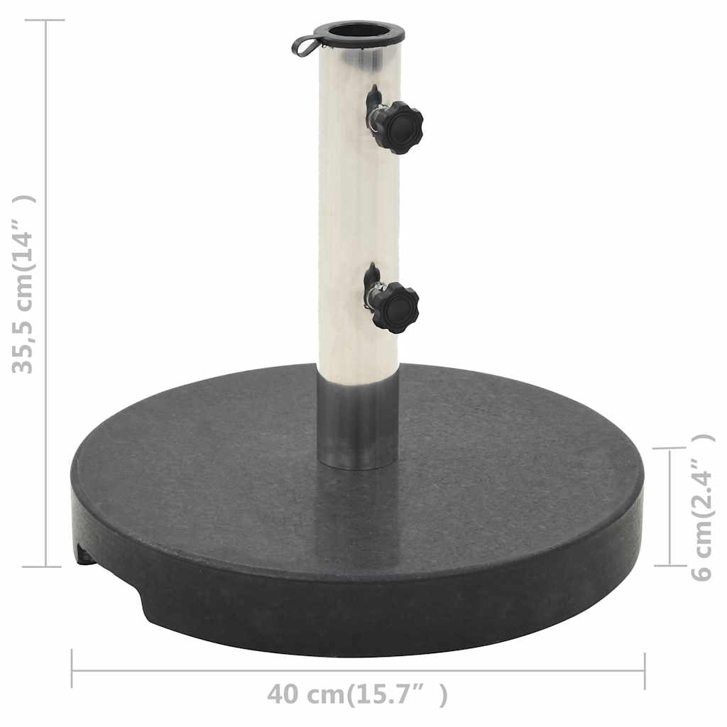 vidaXL Okrągła podstawa pod parasol, granitowa, 20 kg, czarna