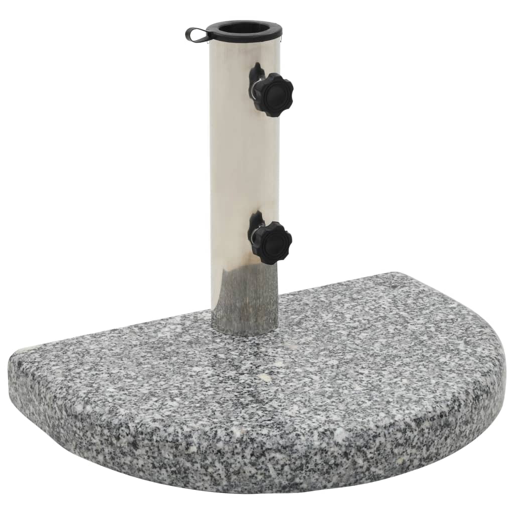 vidaXL Podstawa pod parasol, granitowa, 10 kg, zaokrąglona, szara