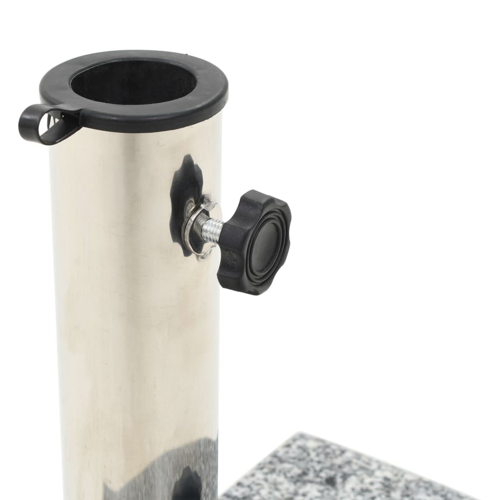 vidaXL Podstawa pod parasol, granitowa, 10 kg, zaokrąglona, szara